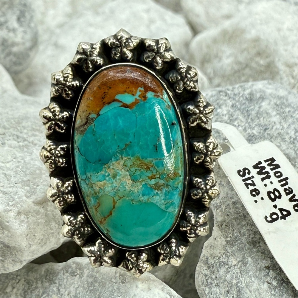 NWT Sterling Silver Mojave Turquoise Statement Ring Size 9 – 8.4g - Picture 3 of 16